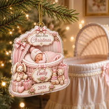 Load image into Gallery viewer, Personalized Baby's First Christmas Acrylic Ornament Gift for New Parents