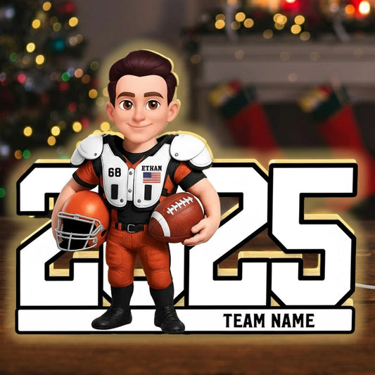 Personalized Football Player Figurine for Kids - Custom Year and Team Name Plaque MagicInPrints