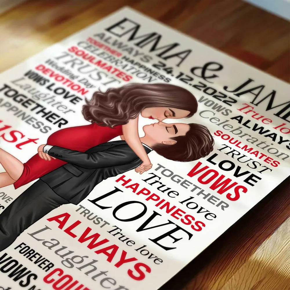 Personalized Wedding Canvas Print for Couples - Romantic Love Keepsake Poster or Canvas MagicInPrints
