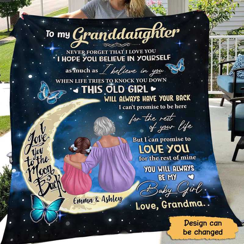 Personalized Granddaughter Blanket - Sentimental Gift for Christmas Pillow or Blanket MagicInPrints