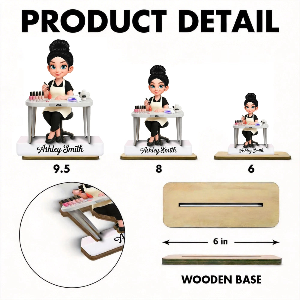 Custom Nail Technician Figurine for Professionals - Personalized Salon Decor Plaque MagicInPrints
