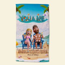 Load image into Gallery viewer, You &amp; Me Beach Towel - Personalized Gifts for Couples
