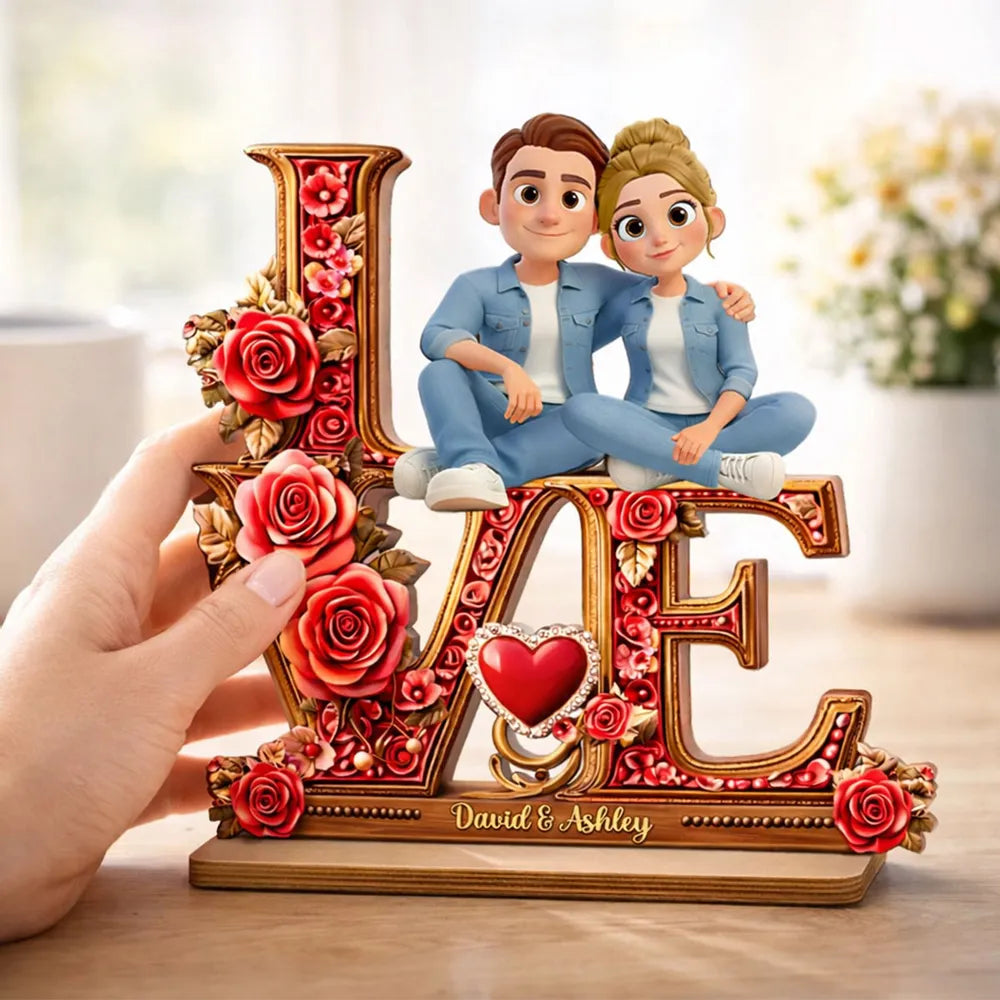 Personalized Couple Figurine Love Display - Romantic Gift for Anniversaries Plaque MagicInPrints