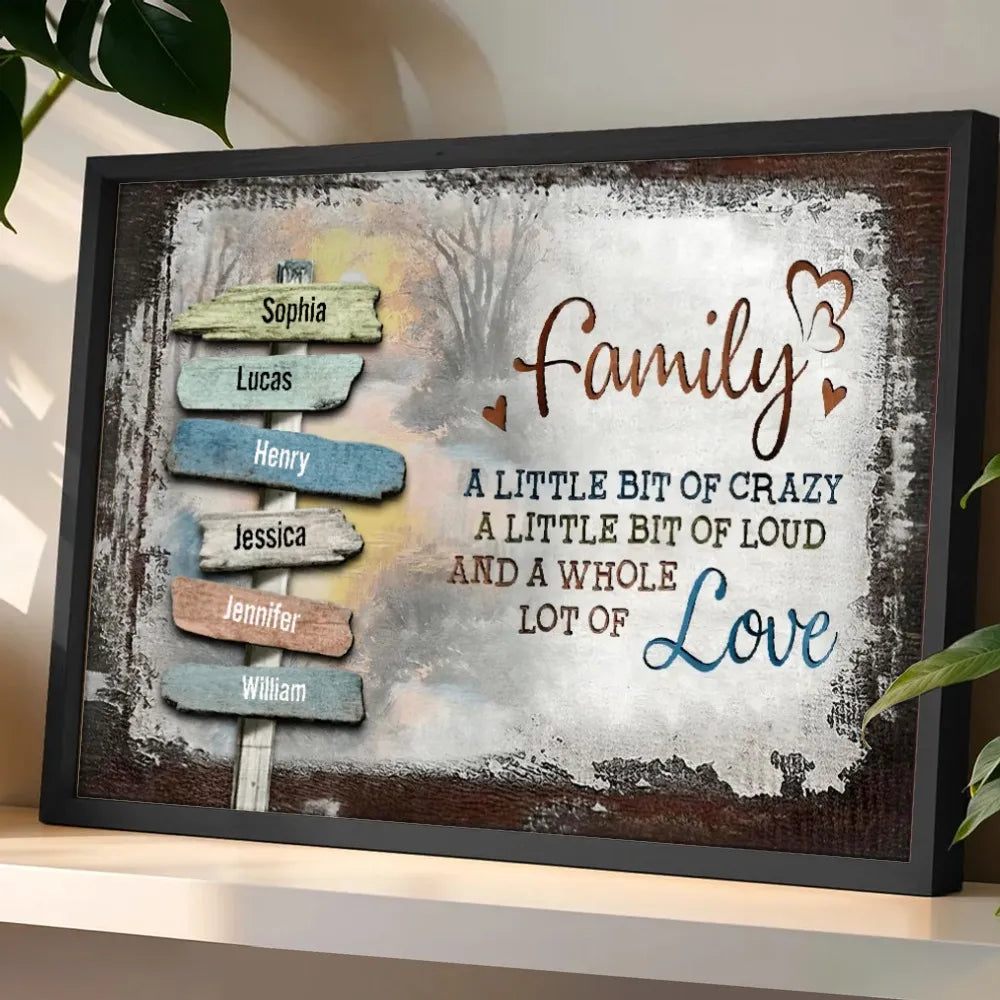 Personalized Family Wall Art Signpost Design - Home Decor Gift Poster or Canvas MagicInPrints