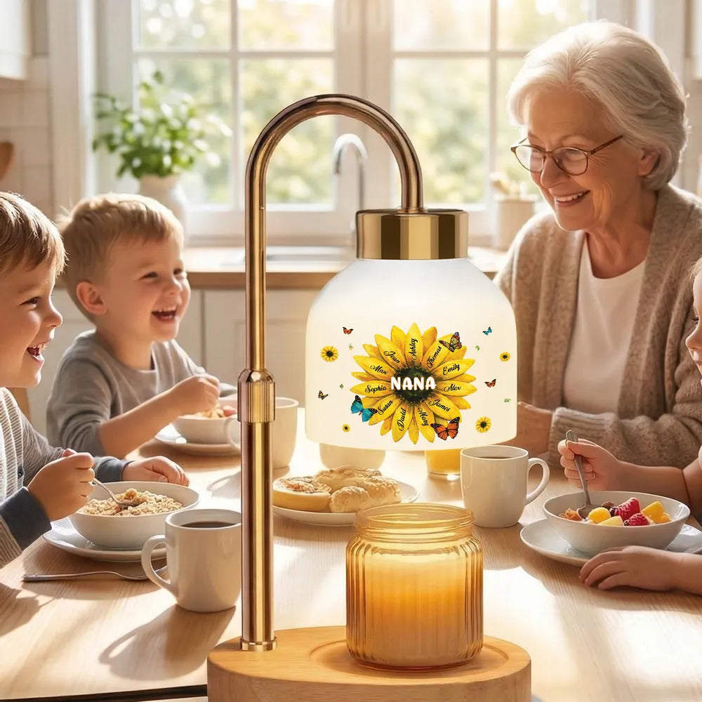 Custom Sunflower Lamp for Nana - Personalized Family Gift Lamp MagicInPrints