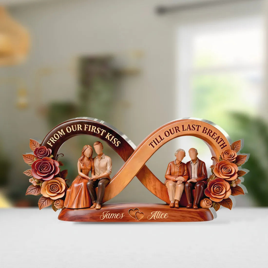 Personalized Infinity Couple Sculpture for Lovers - Romantic Gift Plaque MagicInPrints