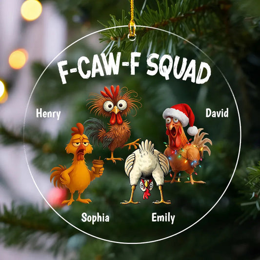 Personalized Chicken Squad Christmas Ornament - Funny Holiday Decor Ornament MagicInPrints