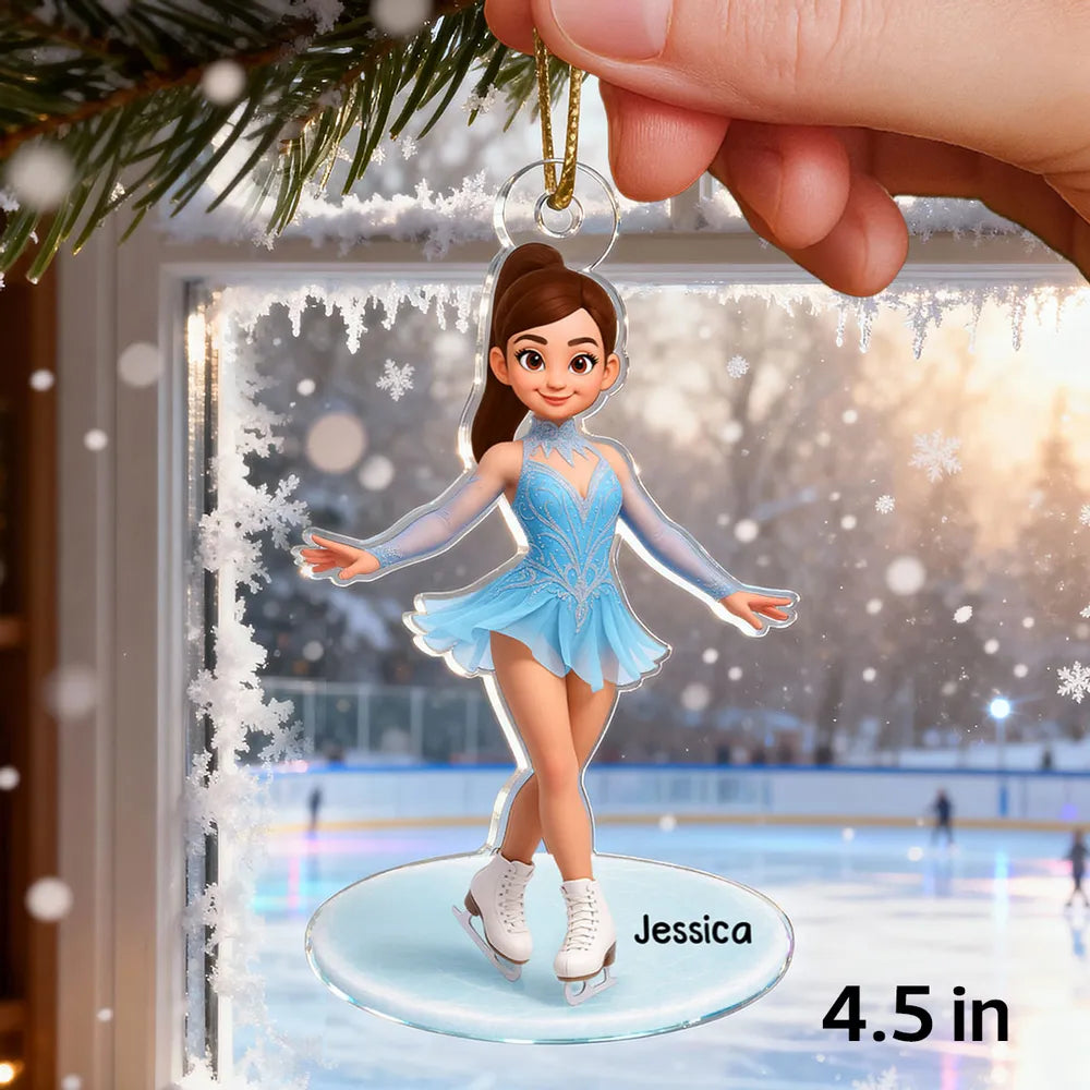 Personalized Ice Skater Christmas Ornament for Kids - Holiday Decoration Ornament MagicInPrints