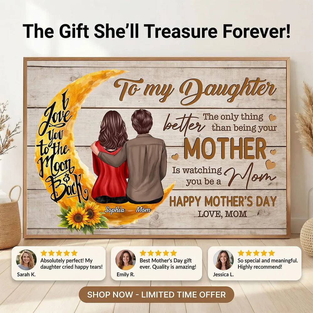 Personalized Mother-Daughter Canvas Art - Sentimental Mother's Day Gift Poster or Canvas MagicInPrints