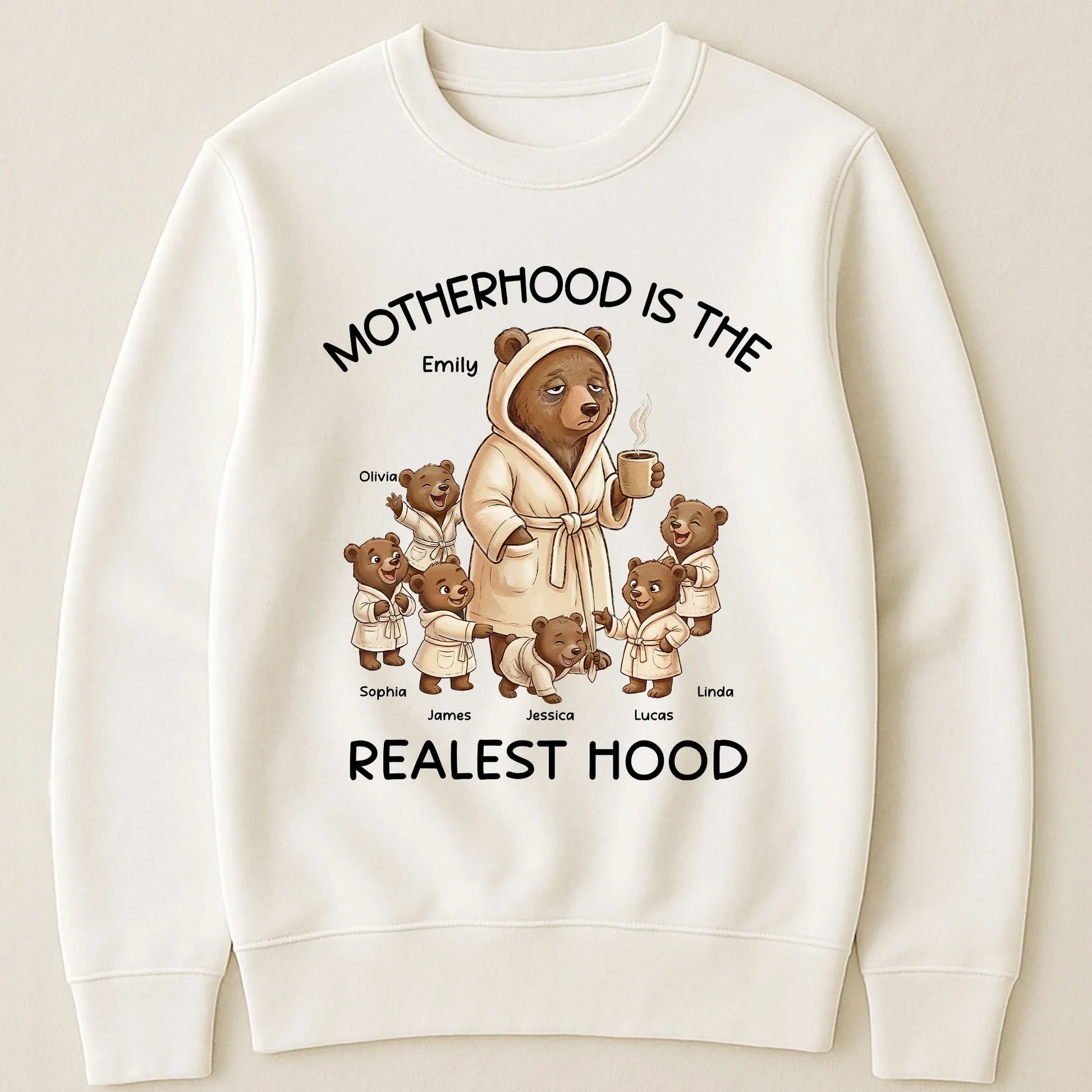 Personalized Motherhood T-Shirt for Moms - Funny Bear Family Design Cloth MagicInPrints
