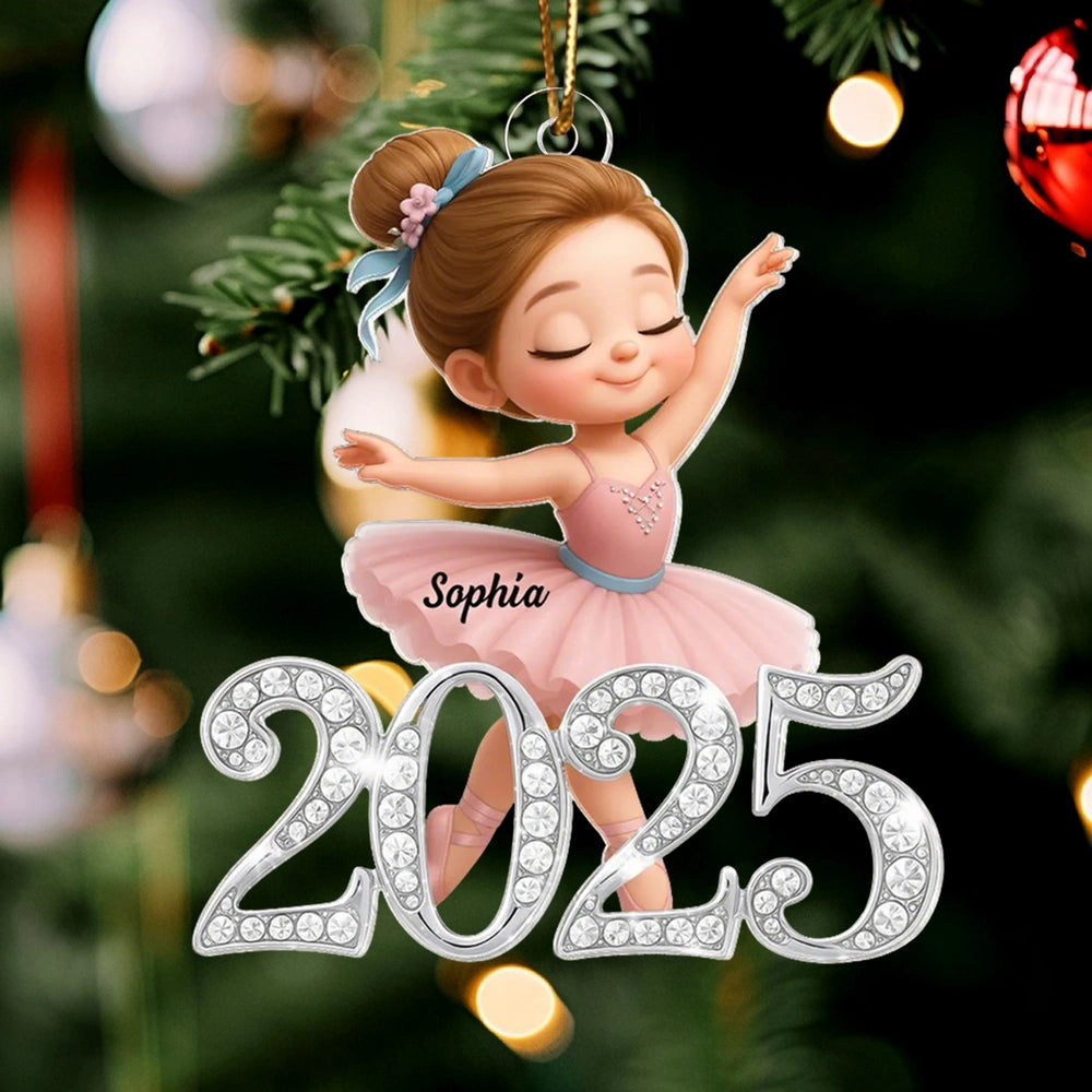 Personalized Ballerina Christmas Ornament for Kids - 2025 Holiday Keepsake Ornament MagicInPrints