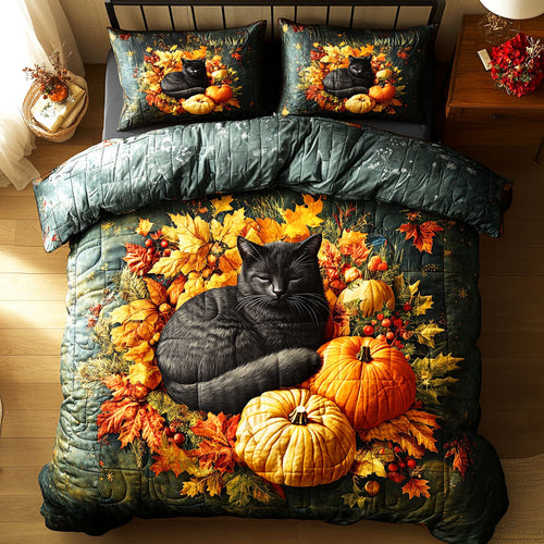 Find Comfort in Every Thread – Personalized Quilted Bedding Set – Gift for Cat Lovers Quilted Bedding Set V2 MagicInPrints