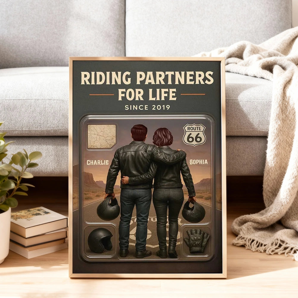 Personalized Riding Partners for Life Poster for Couples - Anniversary Gift Poster or Canvas MagicInPrints