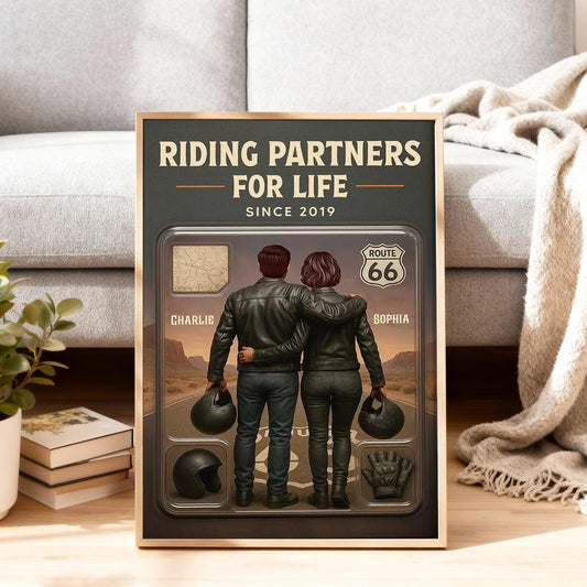 Personalized Riding Partners for Life Poster for Couples - Anniversary Gift Poster or Canvas MagicInPrints