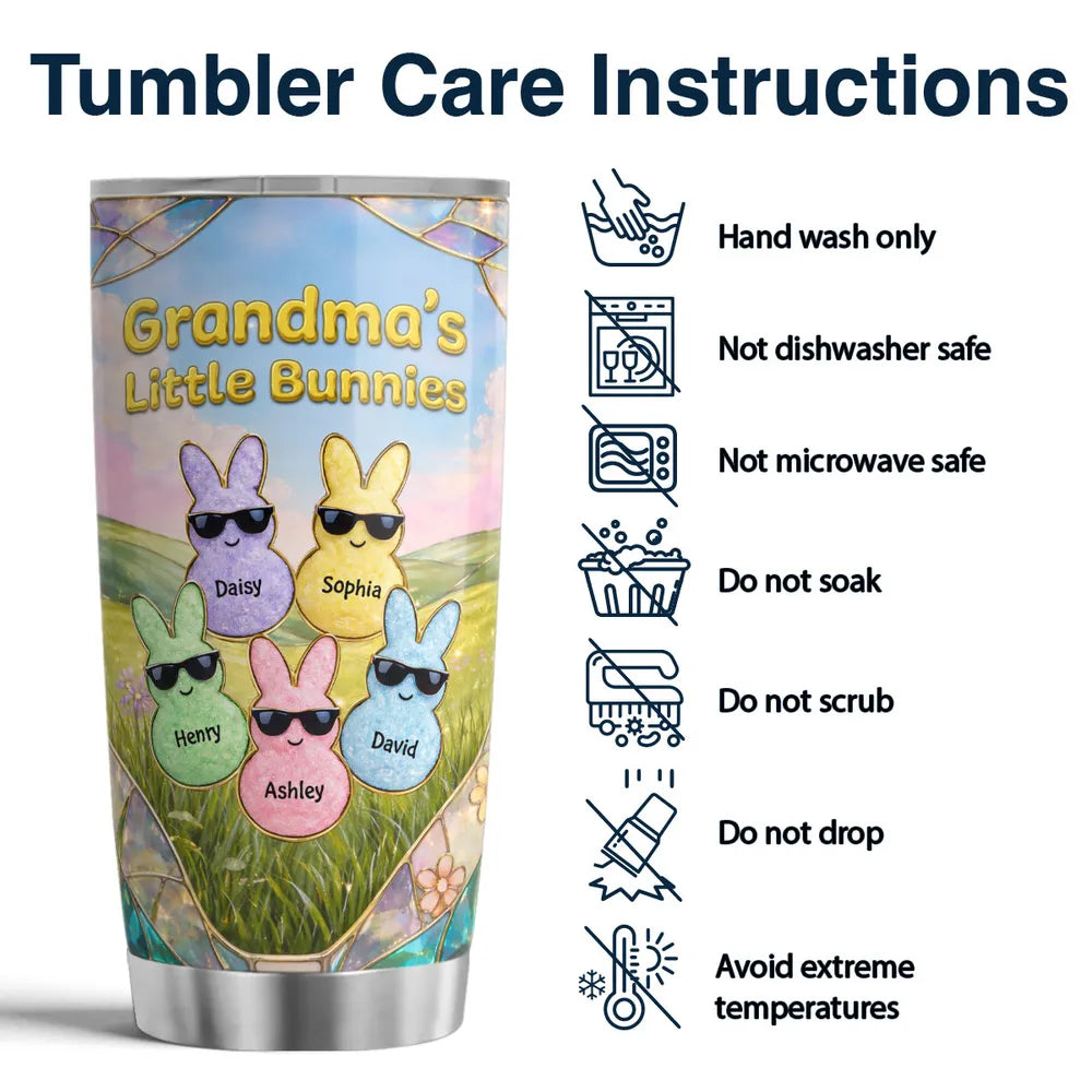 Personalized Easter Tumbler for Grandma - Custom Bunny Design Cup MagicInPrints