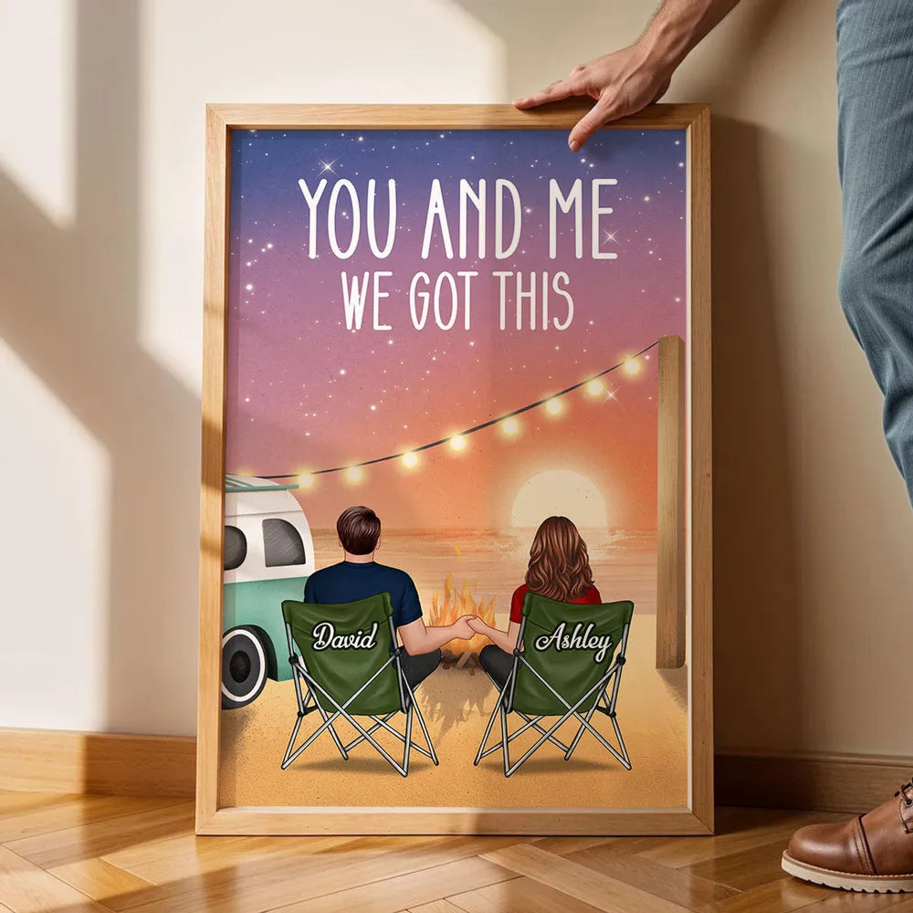 Personalized Couple Camping Poster for Romantic Travelers - Anniversary Gift Poster or Canvas MagicInPrints
