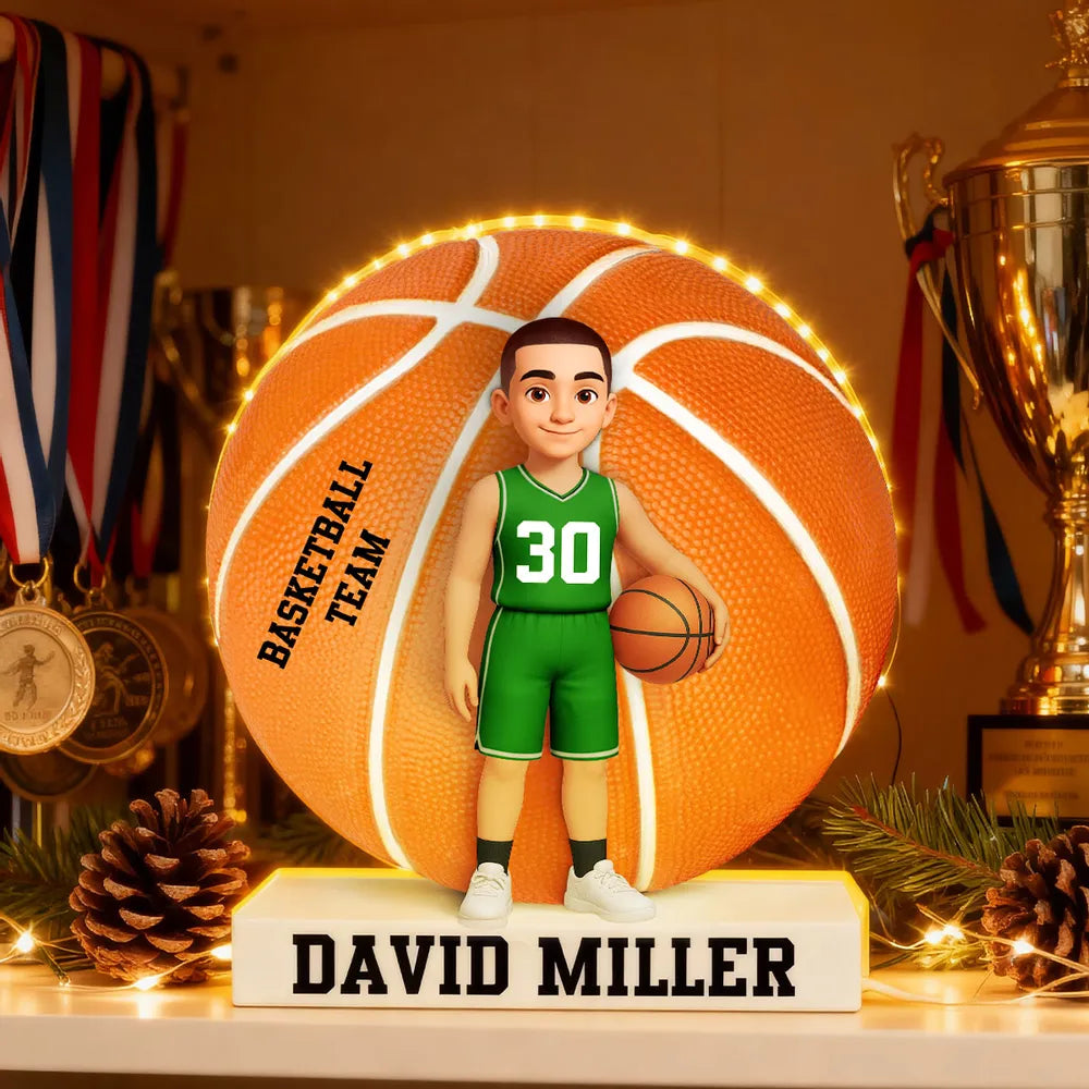 Personalized Basketball LED Night Light for Kids - Custom Name Gift Plaque MagicInPrints