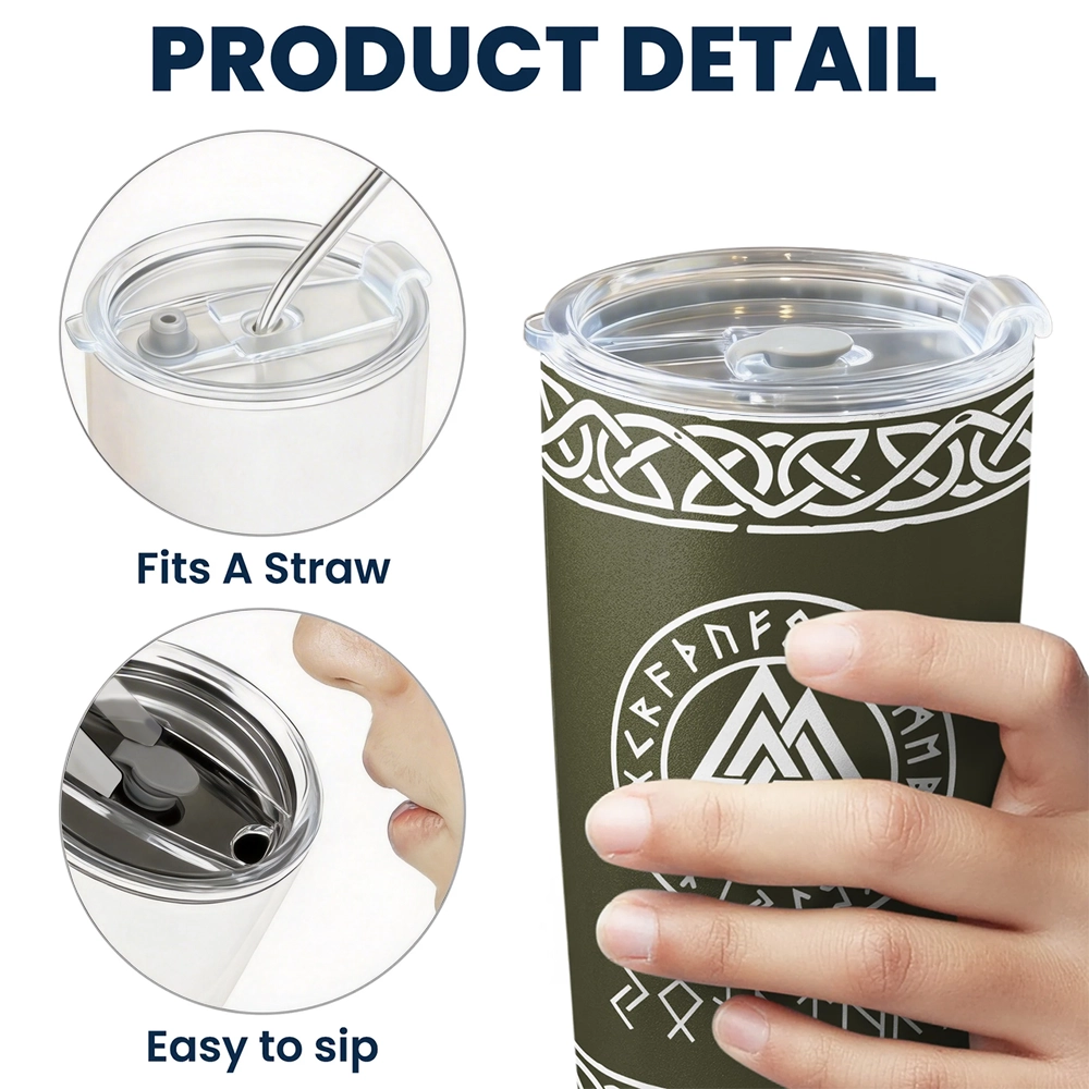 Personalized Viking Rune Tumbler Set for Norse Mythology Fans - Unique Gift Cup MagicInPrints