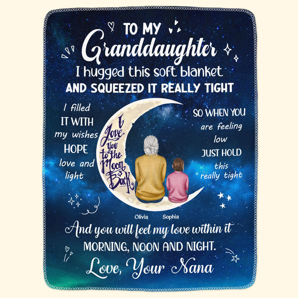 Personalized Granddaughter Blanket - Soft Fleece with Nana's Love Message Pillow or Blanket MagicInPrints