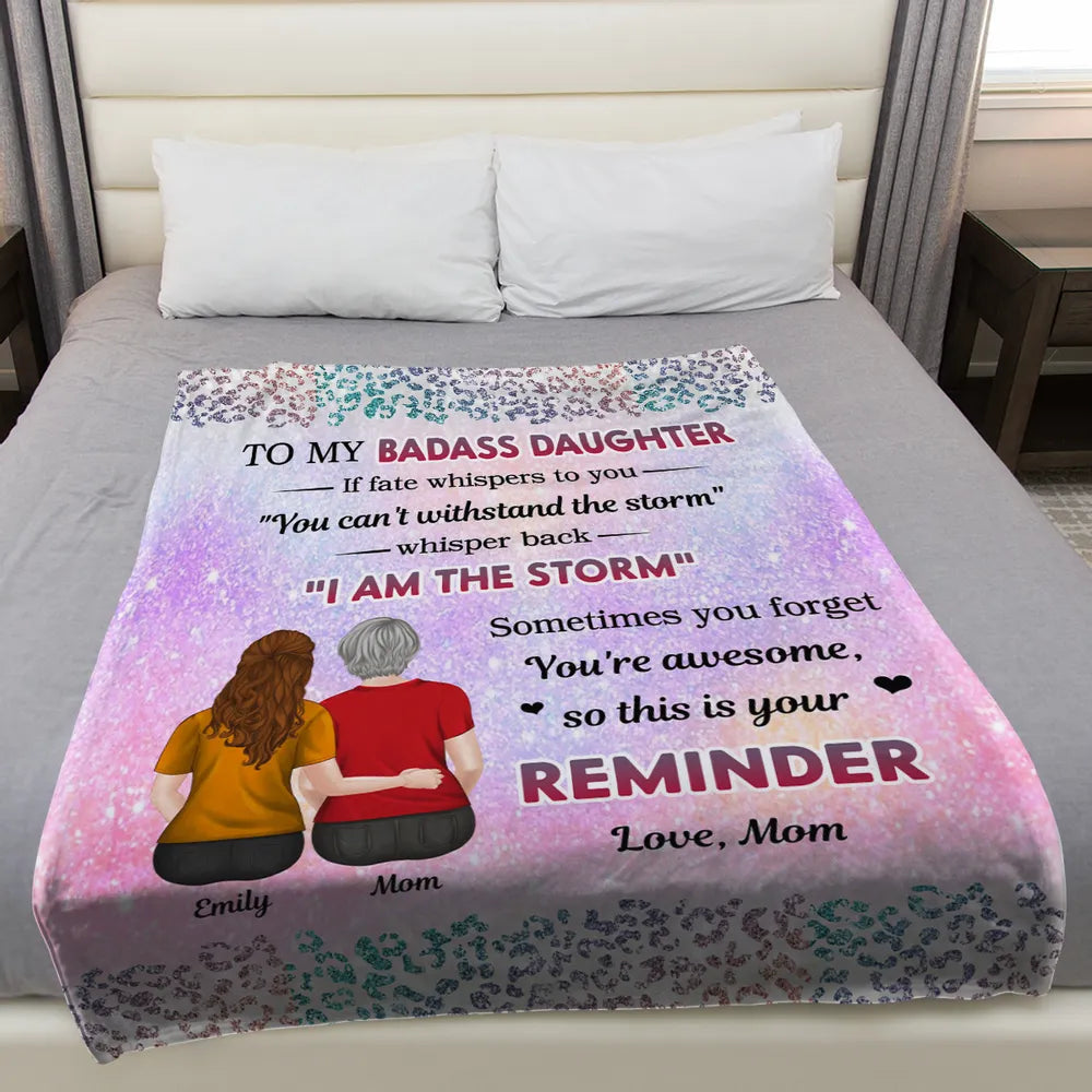 Personalized Blanket for Daughter - Inspirational Message from Mom Blanket MagicInPrints
