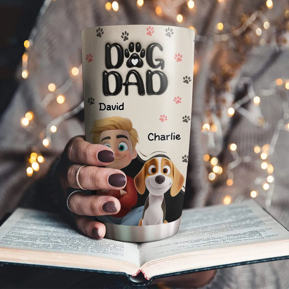 Personalized Dog Dad Tumbler for Pet Lovers - Custom Name Gift Cup MagicInPrints