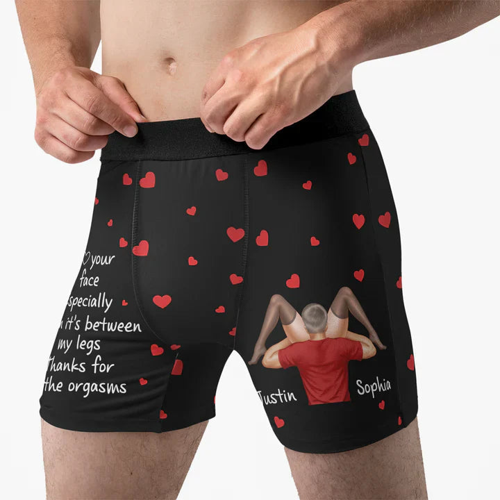 Personalized Men's Boxer Briefs Romantic Gift - Valentine's Day Underwear MagicInPrints