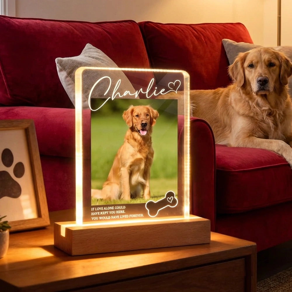 Custom LED Pet Memorial Light for Dog Lovers - Sentimental Home Decor Plaque MagicInPrints