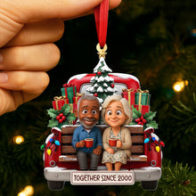 Load image into Gallery viewer, Together Since 2000: A Heartwarming Old Couple Truck Ornament - Custom Photo Gift for Couples Ornament PopCulturePrints
