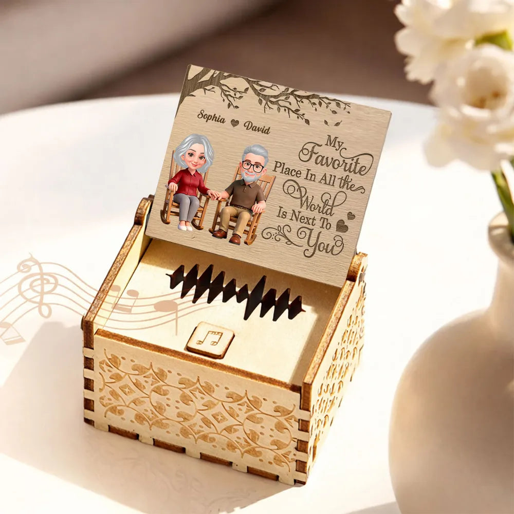 Personalized Wooden Music Box for Couples with Engraved Message - Anniversary Gift Plaque MagicInPrints