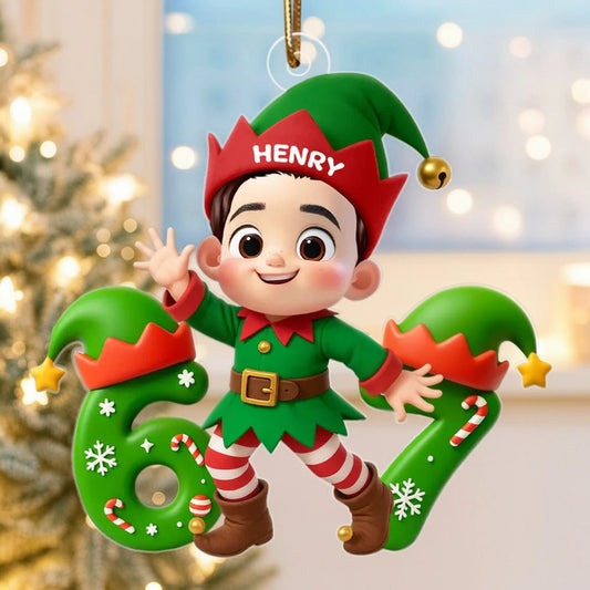 Personalized Elf Christmas Ornament for Kids - Festive Holiday Decor Ornament MagicInPrints