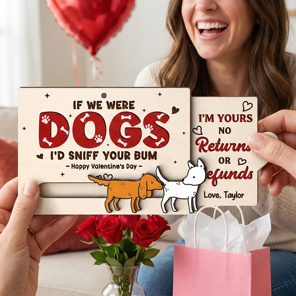 Personalized Funny Dog-Themed Valentine's Day Card for Couples - Humorous Love Message Ornament MagicInPrints