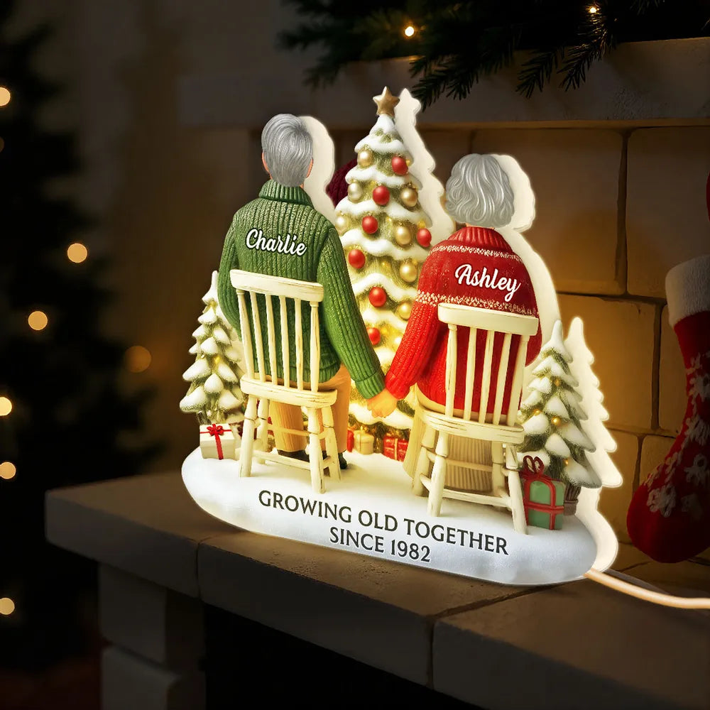 Personalized Couple Christmas Ornament - Growing Old Together Since 1982 Plaque MagicInPrints