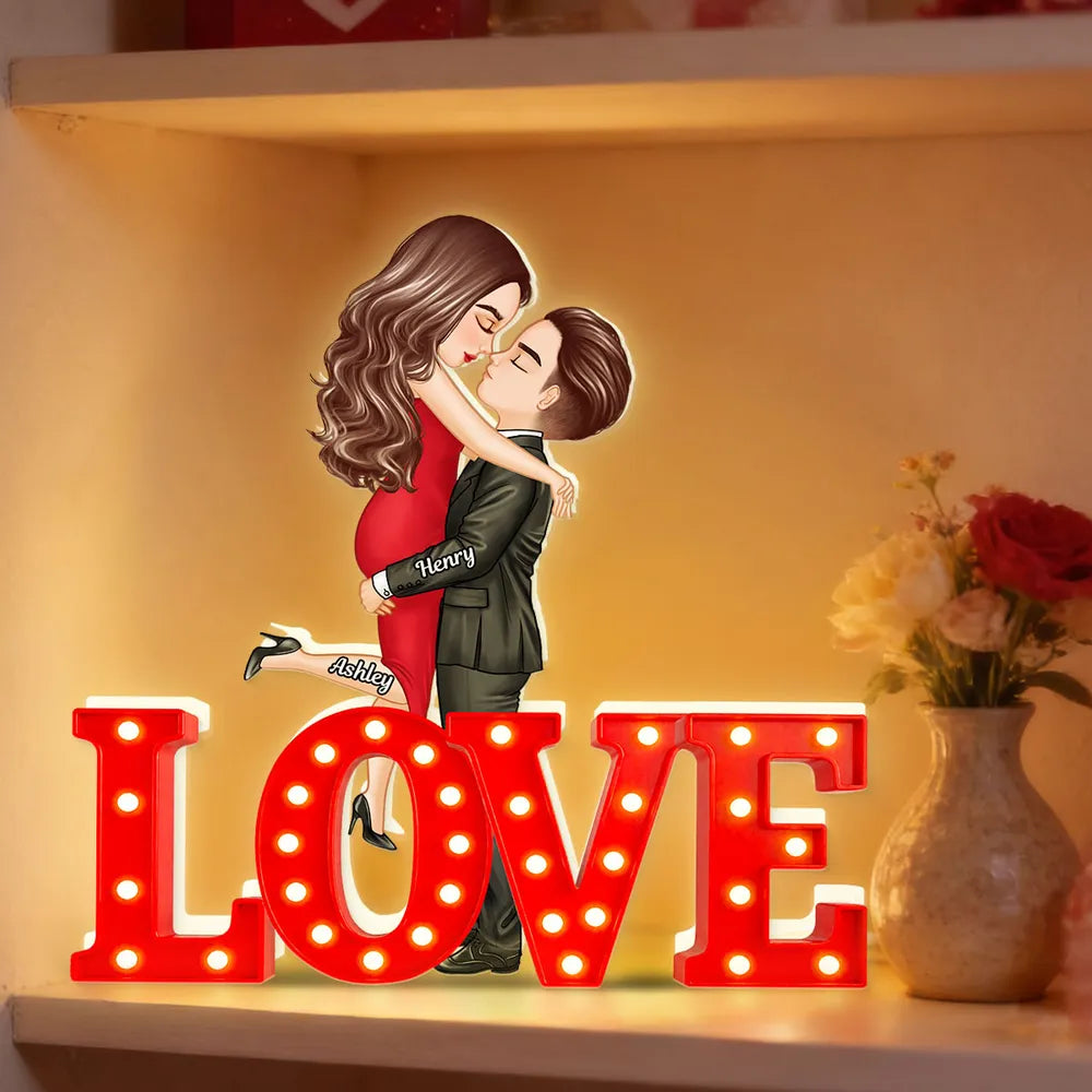 Custom Romantic LED Love Sign for Couples - Perfect for Anniversaries Plaque MagicInPrints