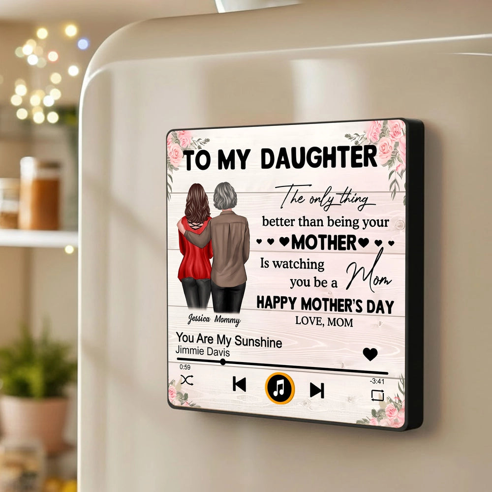 Personalized Music Plaque for Daughter - Mother's Day Gift with Custom Message Fridge Magnet MagicInPrints