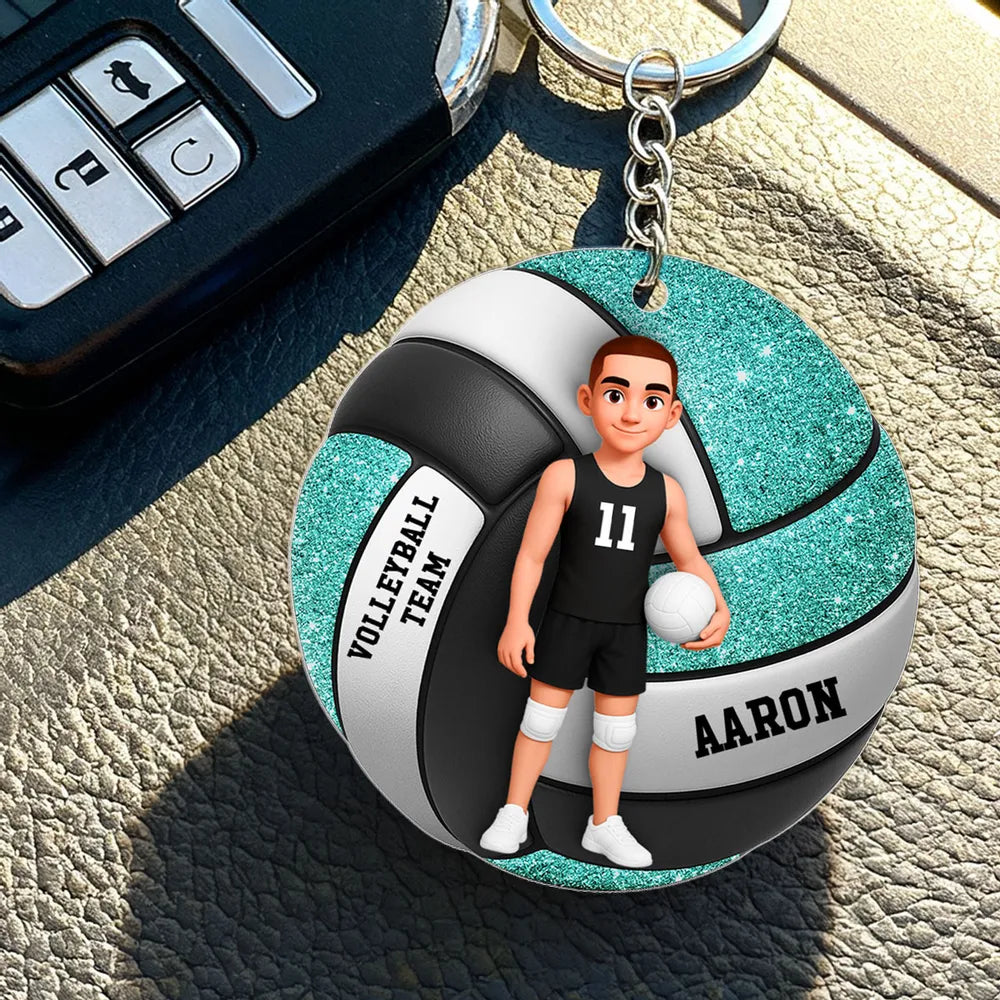 Personalized Volleyball Team Keychain for Girls - Custom Name & Number Keychain MagicInPrints