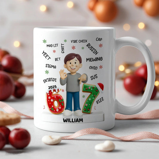 Personalized Kids Christmas Mug with Funny Slang and Year - Holiday Gift Cup MagicInPrints