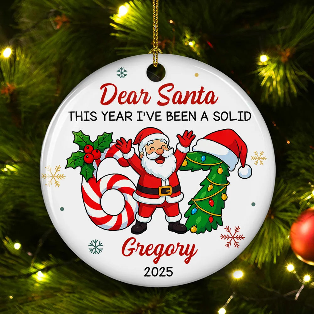 Personalized Christmas Ornament for Kids - Funny Santa Design - Holiday Decoration Ornament MagicInPrints