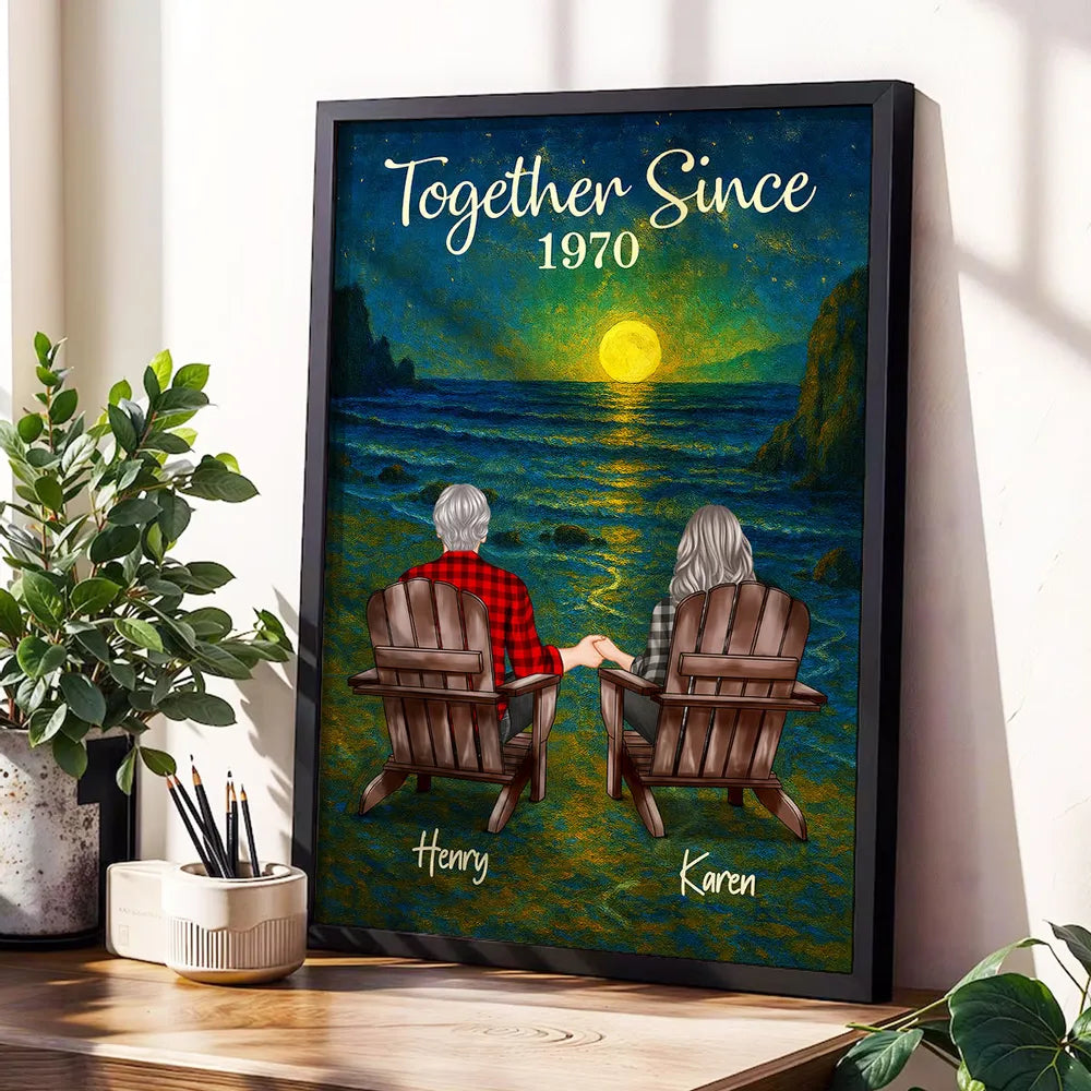 Personalized Romantic Couple Canvas Art - Anniversary Gift Poster or Canvas MagicInPrints