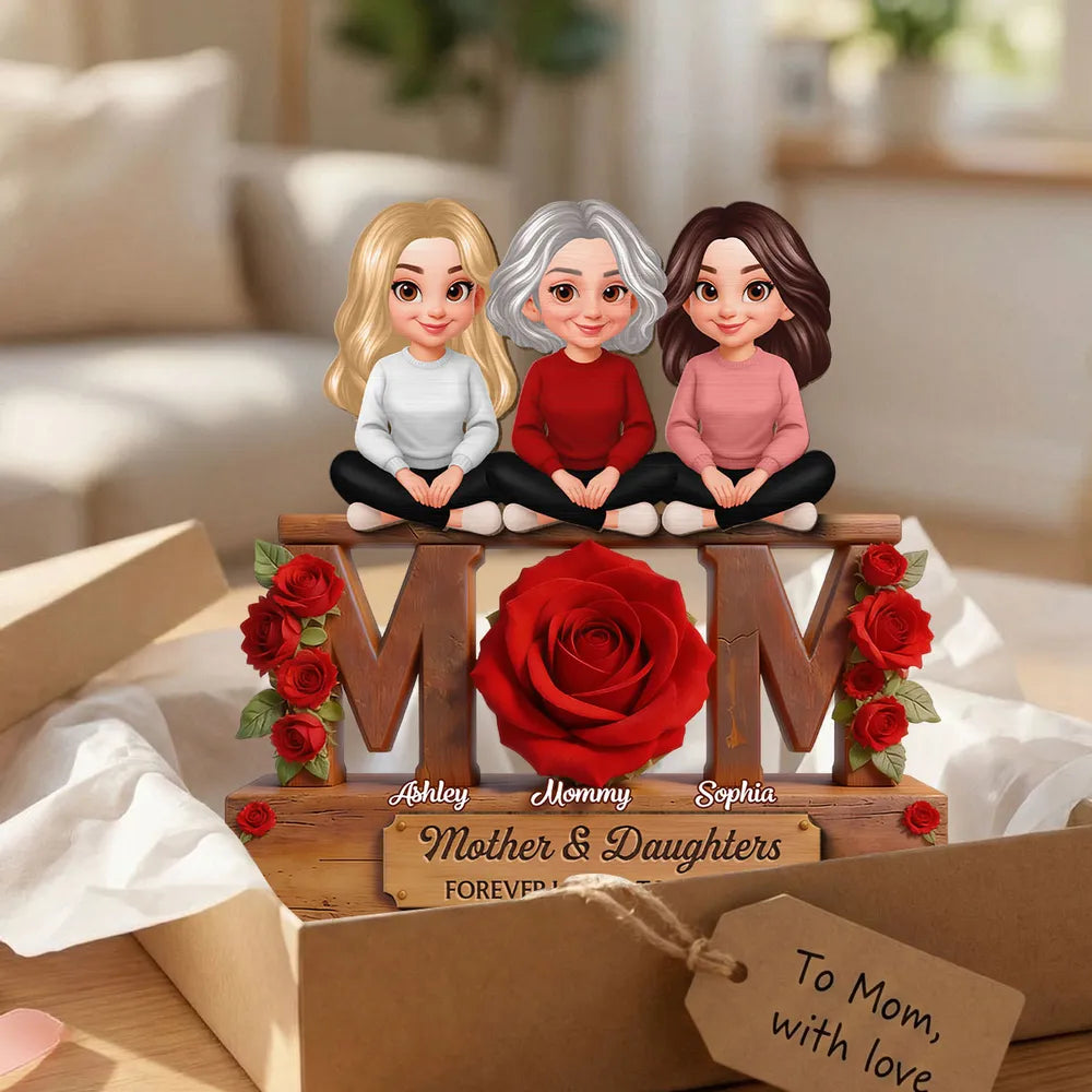 Personalized Mother and Daughters Figurine - Sentimental Home Decor Gift Plaque MagicInPrints
