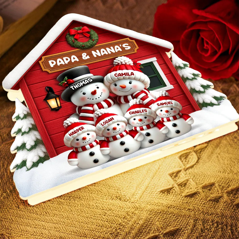 Personalized Snowman Family Ornament for Christmas - Custom Holiday Decoration Plaque MagicInPrints