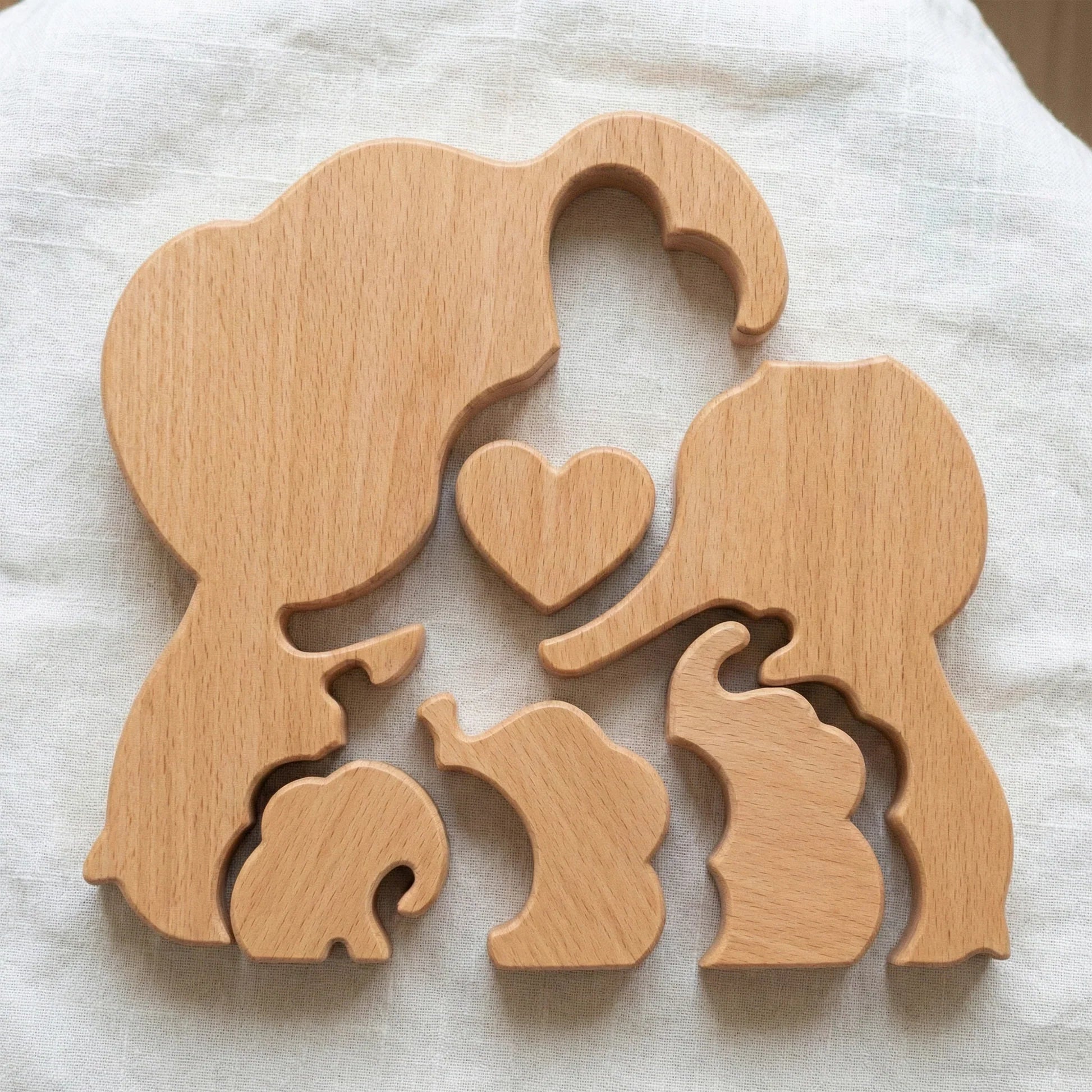 Personalized Wooden Elephant Family Puzzle for Parents with Kids' Names - Sentimental Gift Plaque MagicInPrints