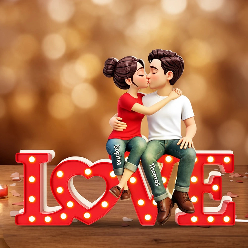 Personalized Couple Figurine Love Sign - Romantic Gift for Anniversaries Plaque MagicInPrints