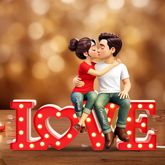 Personalized Couple Figurine Love Sign - Romantic Gift for Anniversaries Plaque MagicInPrints