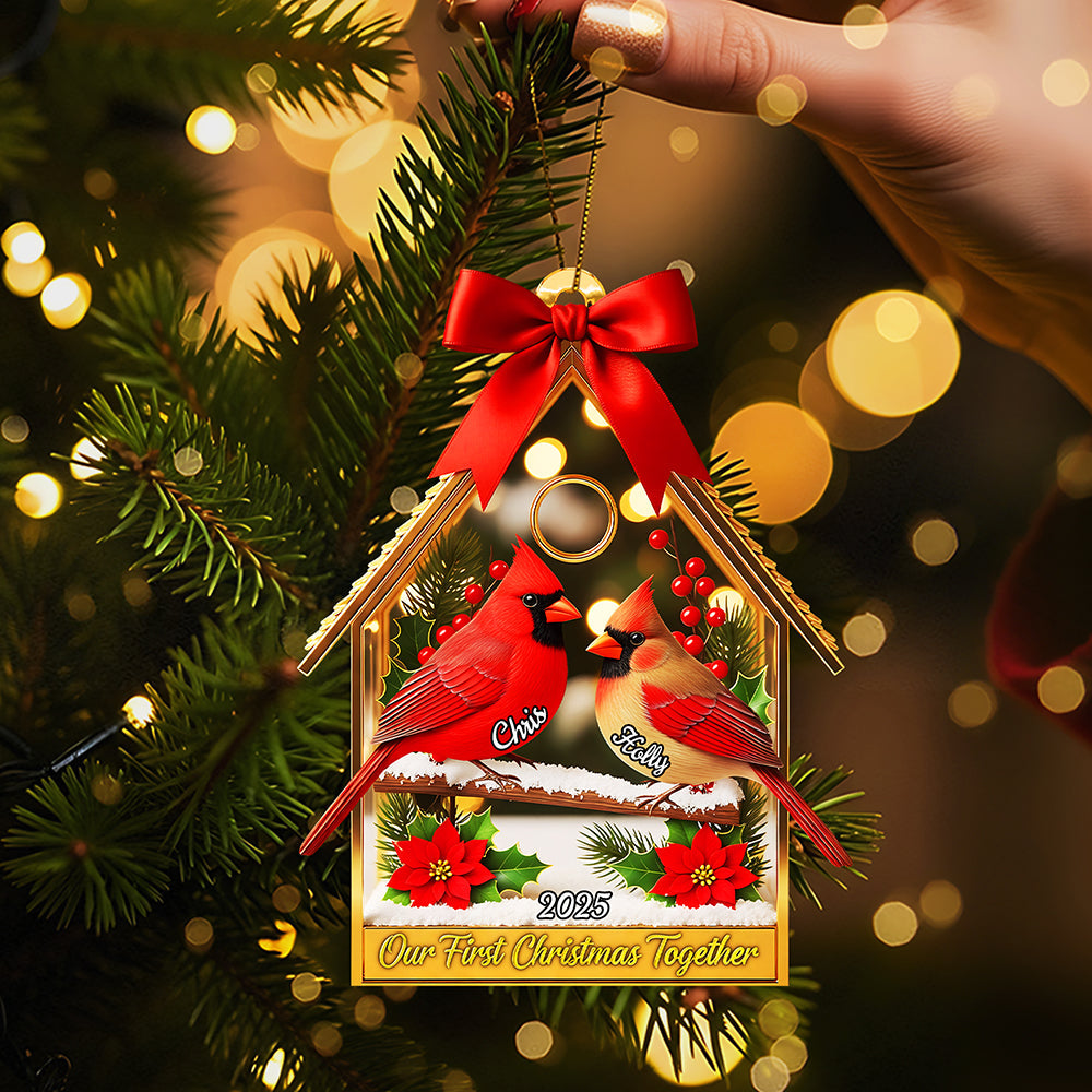 Couple Cardinal Christmas Ornament - Personalized Gifts For Couple Ornament MagicInPrints