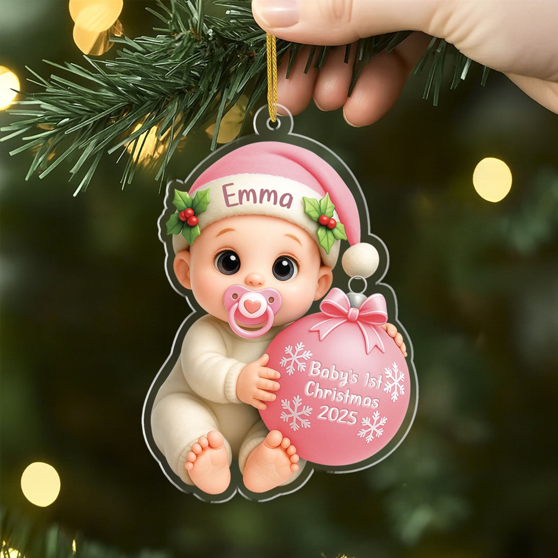 Personalized Baby's First Christmas Ornament - Custom Name Keepsake 2025 Ornament MagicInPrints