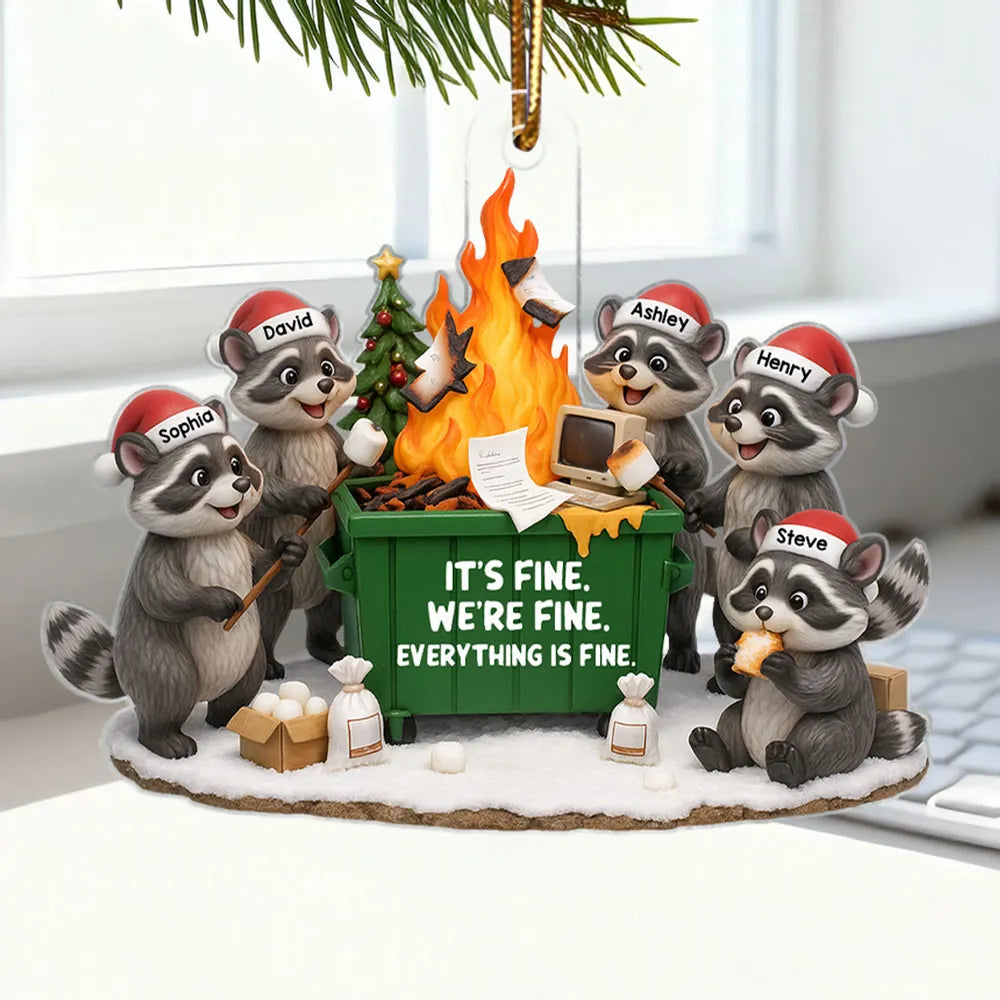 Personalized Raccoon Family Christmas Ornament - Funny Holiday Decor Ornament MagicInPrints