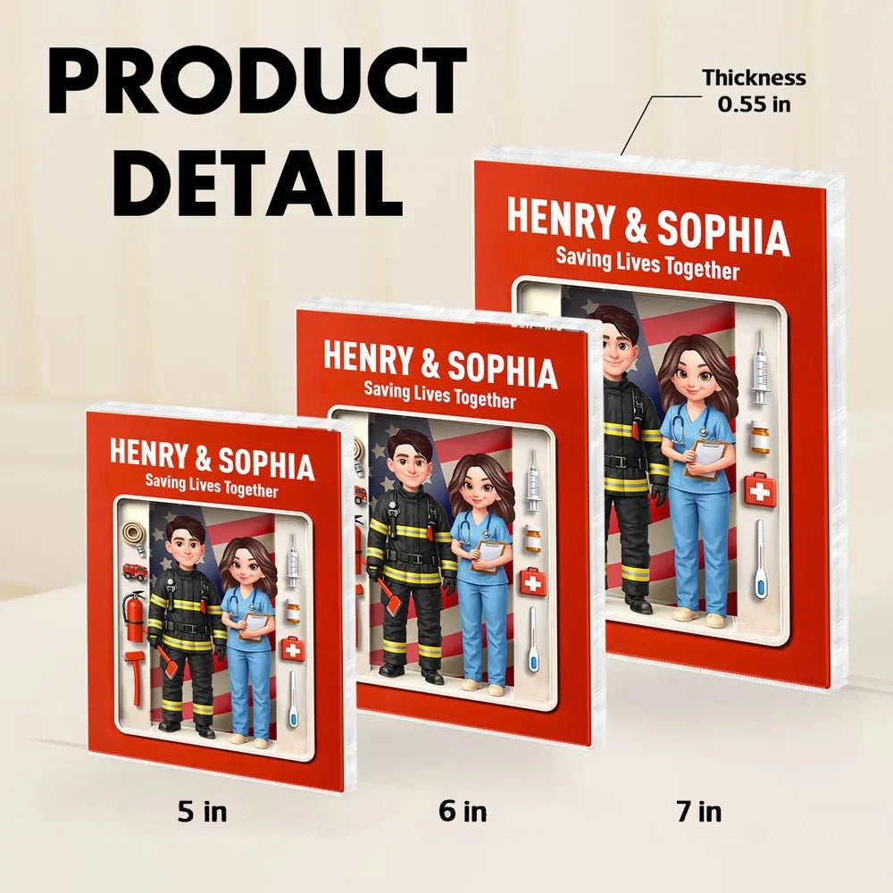 Personalized Hero Figurine Set for Firefighters and Nurses - Appreciation Gift Plaque MagicInPrints
