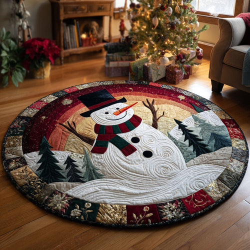 Embrace the Magic of Winter – Personalized Quilted Round Mat – Gift for Families Quilted Round Mat MagicInPrints
