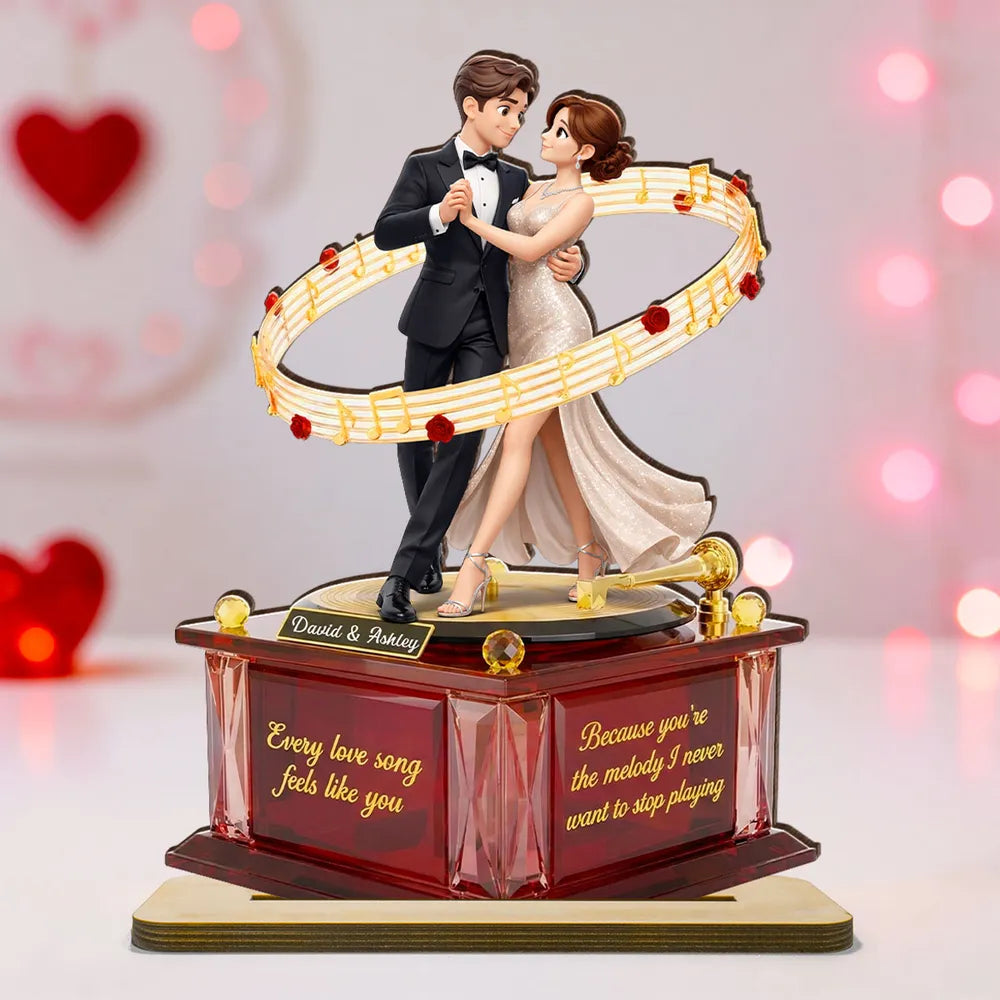 Personalized Romantic Couple Music Box for Lovers - Anniversary Gift Plaque MagicInPrints