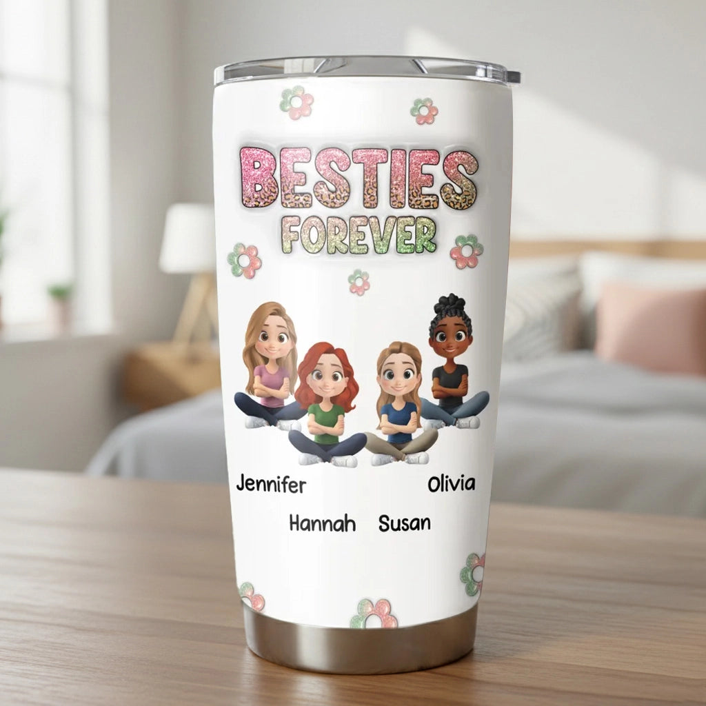 Personalized Sisters Forever Tumbler for Girls - Gift for Siblings Cup MagicInPrints